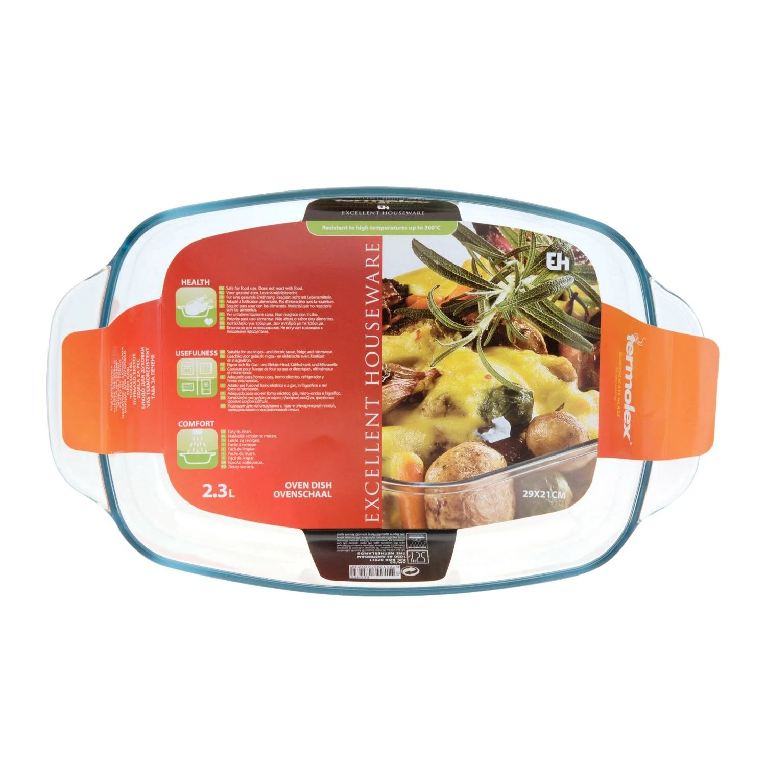 Excellent Houseware Termolex Ovenschaal 2,3 L Glas 1 Excellent Houseware Termolex Ovenschaal 2,3 L Glas