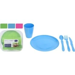 Merkloos Picknick Set 31 Delig Plastic 3 Assorti Kleuren -Keukengerei Winkel Online 101 0449 1 3