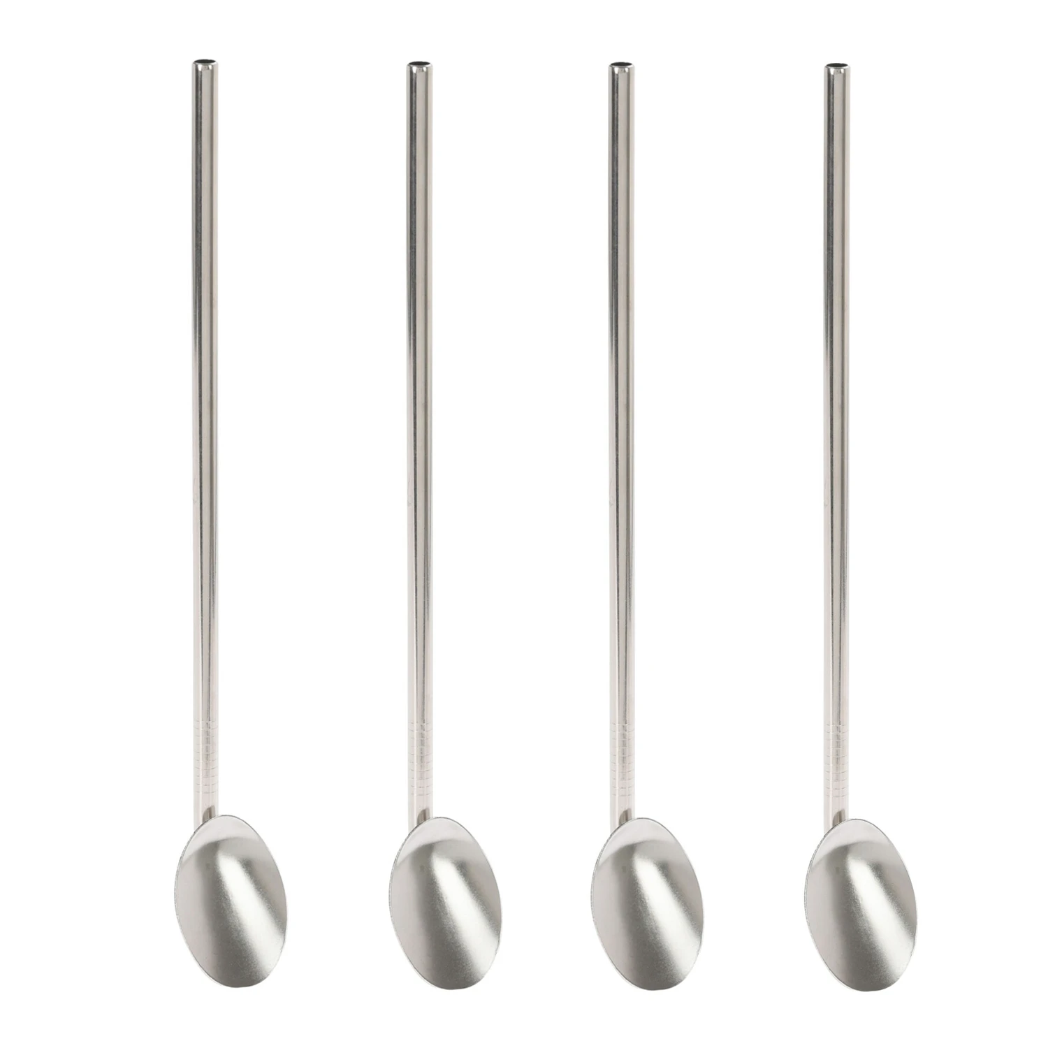 Excellent Houseware RVS Rietjes Met Lepel 4 Stuks + Schoonmaakborstel 2 Excellent Houseware RVS Rietjes Met Lepel 4 Stuks + Schoonmaakborstel - Afbeelding 2