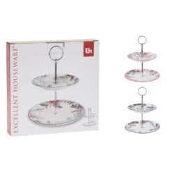 Excellent Houseware Etagere 2-laags Porselein 2 Assorti -Keukengerei Winkel Online 101 6244 1 1