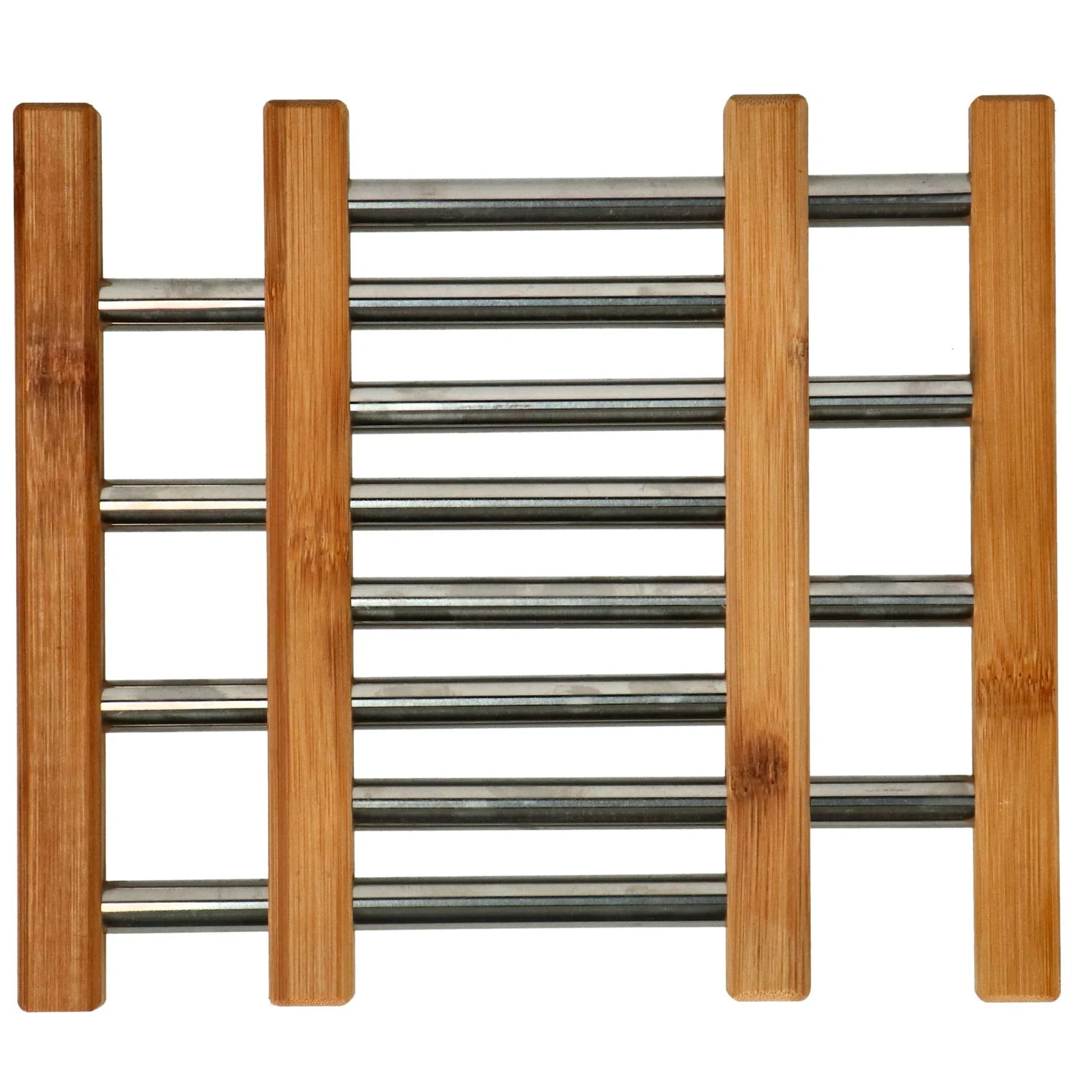 Onderzetter RVS Met Bamboe 21,5 X 22 Cm 6 Onderzetter RVS Met Bamboe 21,5 X 22 Cm - Afbeelding 6