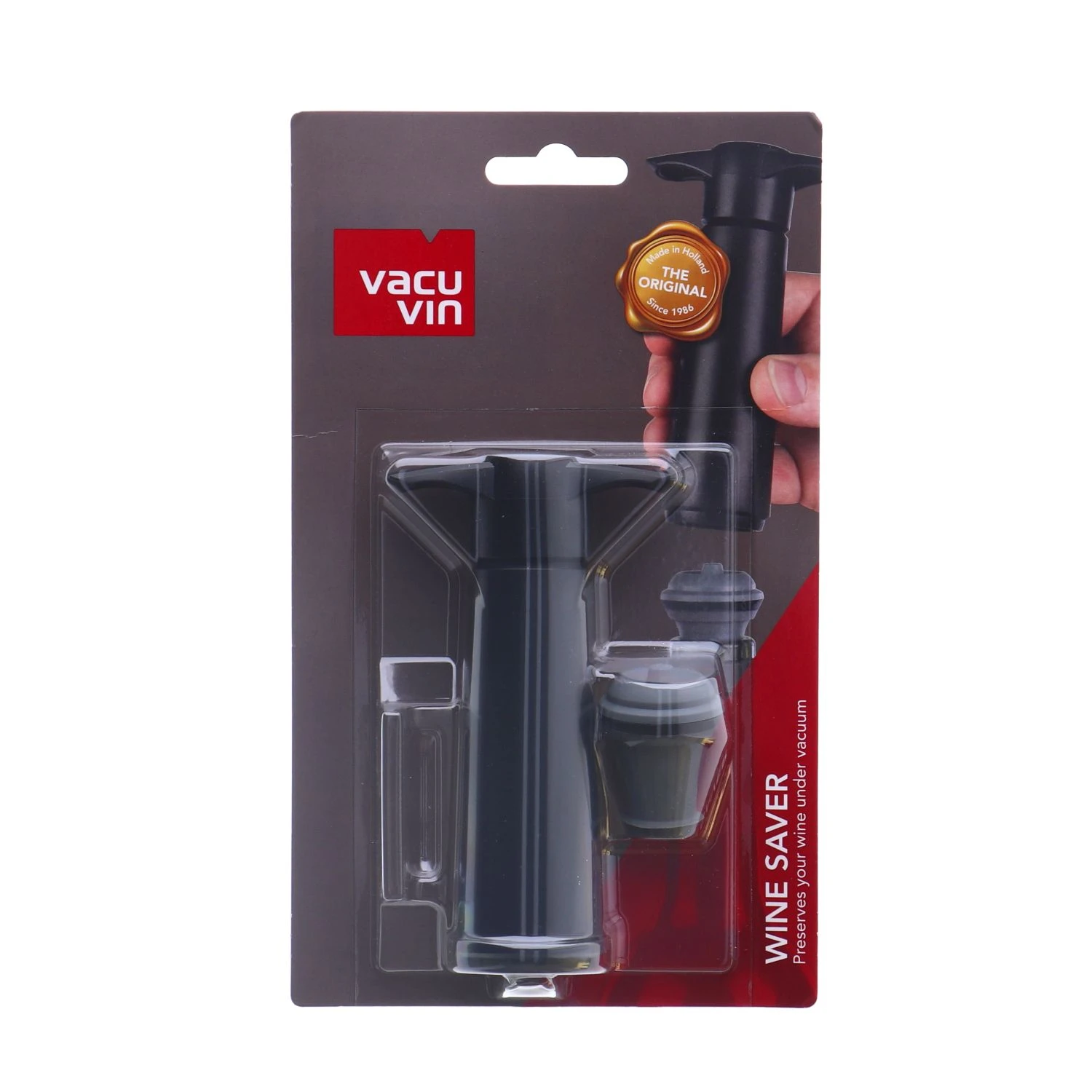 Vacu Vin Pop Zwart Met Dop 1 Vacu Vin Pop Zwart Met Dop