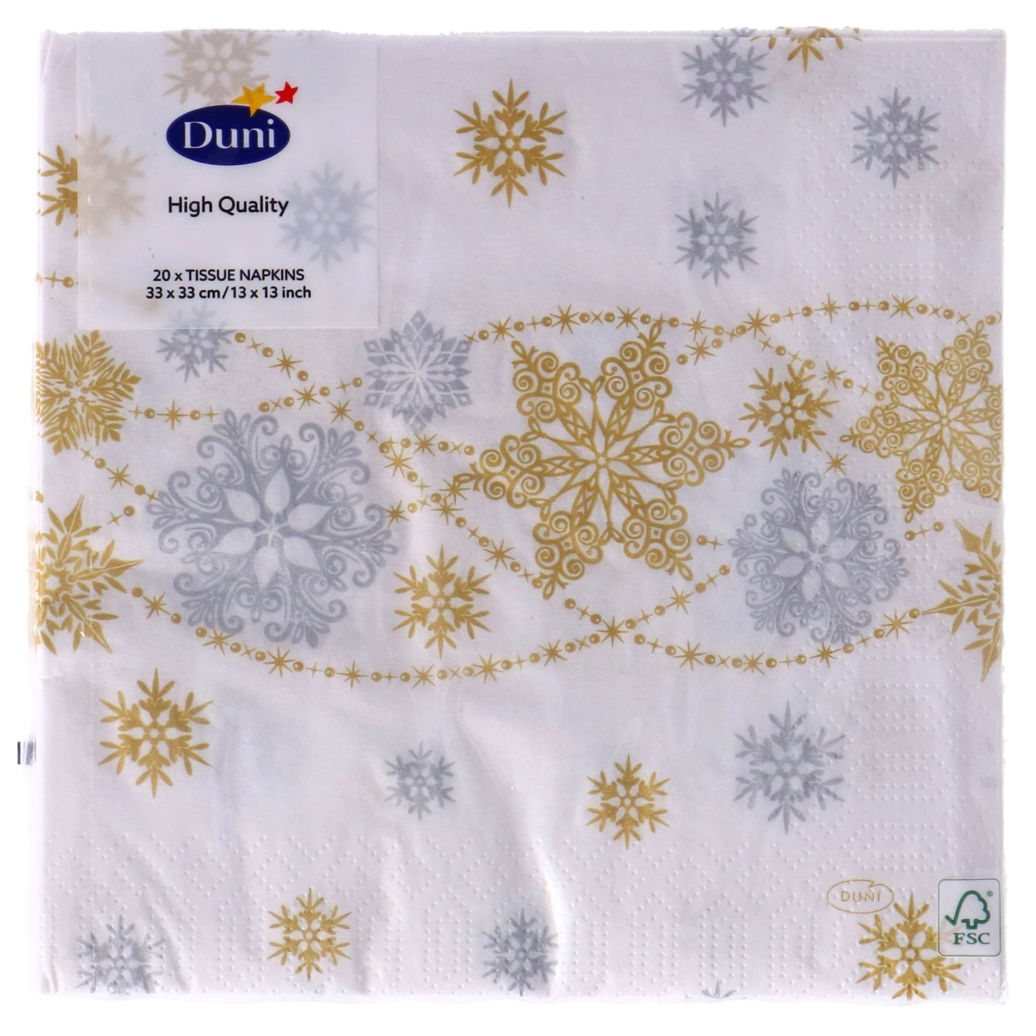 Duni Servetten Snow White 33x33 Cm 1 Duni Servetten Snow White 33x33 Cm