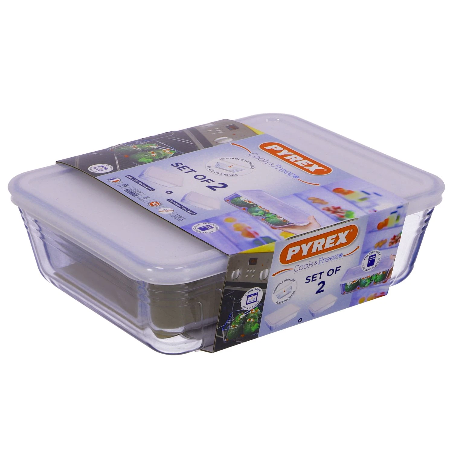 Pyrex Cook & Freeze Classic Ovenschalen Set Van 2 1,5/2,6L 1 Pyrex Cook & Freeze Classic Ovenschalen Set Van 2 1,5/2,6L